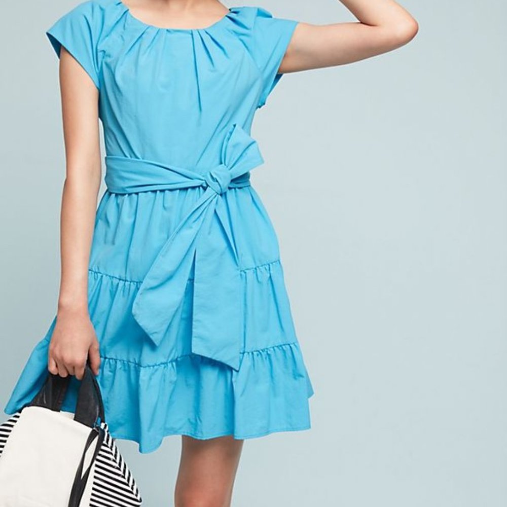 Anthropologie Eva Franco Blue Tiered Dress